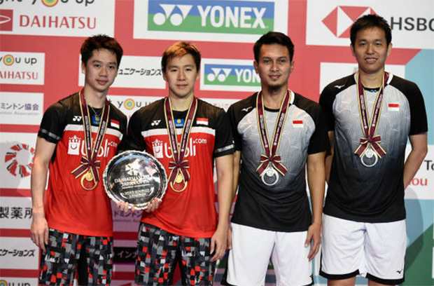World No. 1 Kevin Sanjaya Sukamuljo/Marcus Fernaldi Gideon and World No. 2 Mohammad Ahsan/Hendra Setiawan could face each other in the World Championships semi-final. (photo: Matt Roberts/Getty Images)