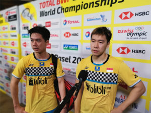 Marcus Fernaldi Gideon and Kevin Sanjaya Sukamuljo once again miss the chance of winning the World Championships. (photo: BWF)