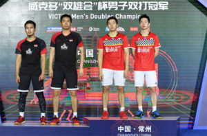 Marcus Fernaldi Gideon/Kevin Sanjaya Sukamuljo to face Mohammad Ahsan/Hendra Setiawan in the Denmark Open final. (photo: VCG/VCG via Getty Images)