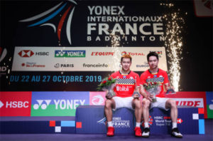 Kevin Sanjaya Sukamuljo/Marcus Fernaldi Gideon win the 2019 French Open. (photo: Shi Tang/Getty Images)