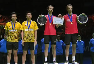 Mathias Boe/Carsten Mogensen beat Koo Kien Keat/Tan Boon Heong 15-21, 21-18, 21-18 in the 2011 All England men's doubles final.
