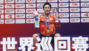 Kento Momota wins the 2019 World Tour Finals in Guangzhou, China, on Dec. 15, 2019. (photo: Xinhua)