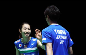 Yuki Kaneko/Misaki Matsutomo stage an unbelievable comeback to enter the All England final.(photo: Naomi Baker/Getty Images)