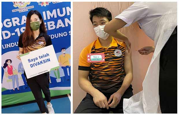 Goh Liu Ying & Chan Peng Soon receive the COVID-19 vaccine. (photo: Goh Liu Ying, Chan Peng Soon's Intagram)