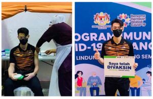 Lee Zii Jia receives coronavirus vaccination. (photo: BAM)