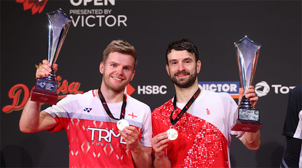 Chris Langridge and Marcus Ellis (L) win the 2020 Denmark Open men's doubles title. (photo: BWF)