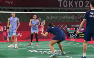 Chan Peng Soon/Goh Liu Ying fought hard but were edged out by Tang Chun Man/Tse Ying Suet in the opening match of the Tokyo Olympics.