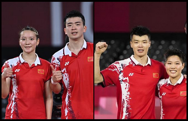 Zheng Si Wei/Huang Ya Qiong (L) and Wang Yi Lyu/Huang Dong Ping are playing for the 2020 Tokyo Olympics mixed doubles gold medal. (photo: AFP)