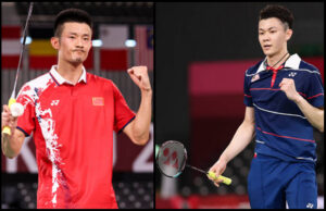 Chen Long (L) beat Lee Zii Jia at the last 16 of the 2020 Tokyo Olympics. (photo: Lintao Zhang/Getty Images)