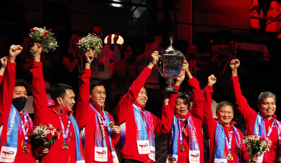 Indonesia beats China 3-0 to win its 14th Thomas Cup title on Sunday, in Aarhus, Denmark.