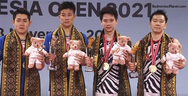 Congratulations to Kevin Sanjaya Sukamuljo/Marcus Fernaldi Gideon for winning the 2021 Indonesia Open. (photo: PBSI)