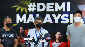 Rexy Mainaky (L), Kenny Goh, and Wong Choong Hann attend the BAM re-org press conference on Tuesday. (photo: BAM)