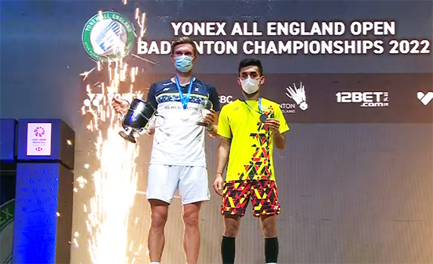 Viktor Axelsen defeats Lakshya Sen to win the second All England title. (photo: BWF)