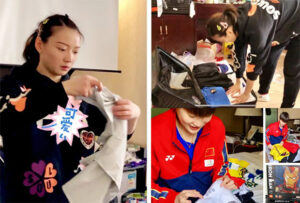 Huang Yaqiong and Chen Yufei have a lot of things to pack to get ready for the six-month training and competitions overseas. (photo: Weibo)