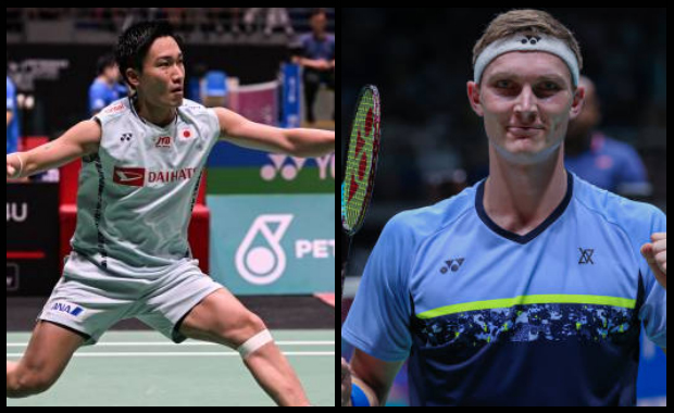 Kento Momota and Viktor Axelsen are on course for a possible mouth-watering Malaysia Open final showdown. (photo: AFP/Getty Images)