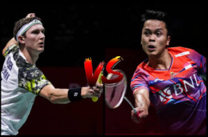 Viktor Axelsen faces Anthony Sinisuka Ginting in the 2022 BWF World Tour Finals men's singles final. (photo: Shi Tang/Getty Images)