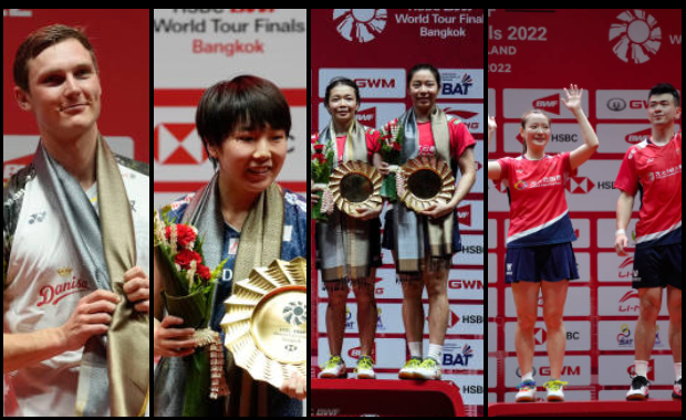 Viktor Axelsen, Akane Yamaguchi, Chen Qingchen/Jia Yifan, Huang Yaqiong/Zheng Siwei are winners of both 2022 World Championships and the 2022 BWF World Tour Finals. (photo: Shi Tang/Getty Images)