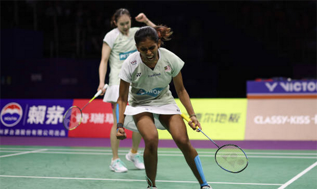 Pearly Tan/Thinaah Muralitharan make the 2023 Malaysia Masters final. (photo: Shi Tang/Getty Images)