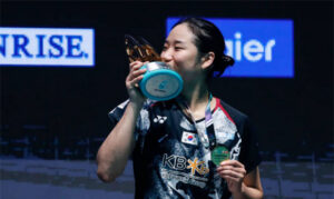 An Se-Young put on a strong performance to win the 2024 Malaysia Open. (photo: SOPA Images/Getty Images)