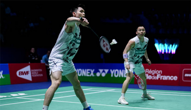 Aaron Chi/Soh Wooi Yik advance to the 2024 All England quarter-finals. (photo: Shi Tang/Getty Images)