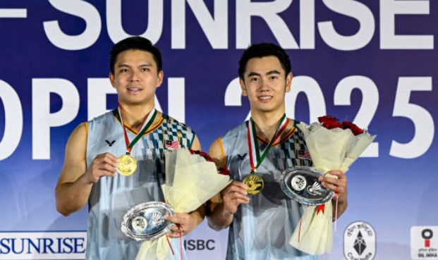 Congratulations to Goh Sze Fei/Nur Izzuddin for winning the 2025 India Open. (Photo: AFP)
