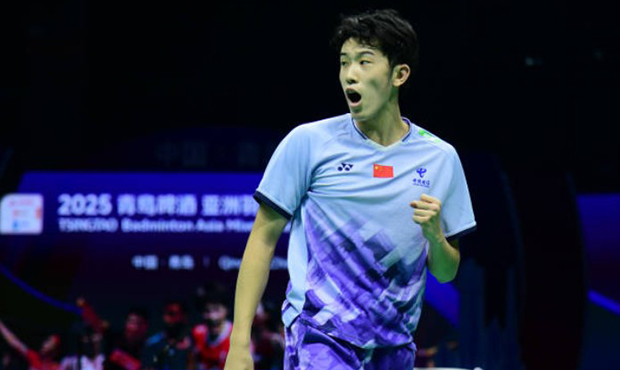 Hu ZheAn continue his strong performance at the 2025 BAMTC. (Photo: AFP)