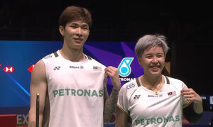 Chen Tang Jie and Toh Ee Wei celebrate after securing a straight-games victory at the 2026 Malaysia Open in front of home fans. (Photo: BWF)